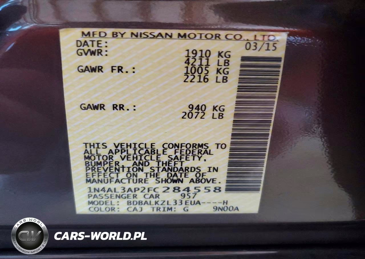2015 Nissan Altima 2.5 VIN:1N4AL3AP2FC284558 - 12
