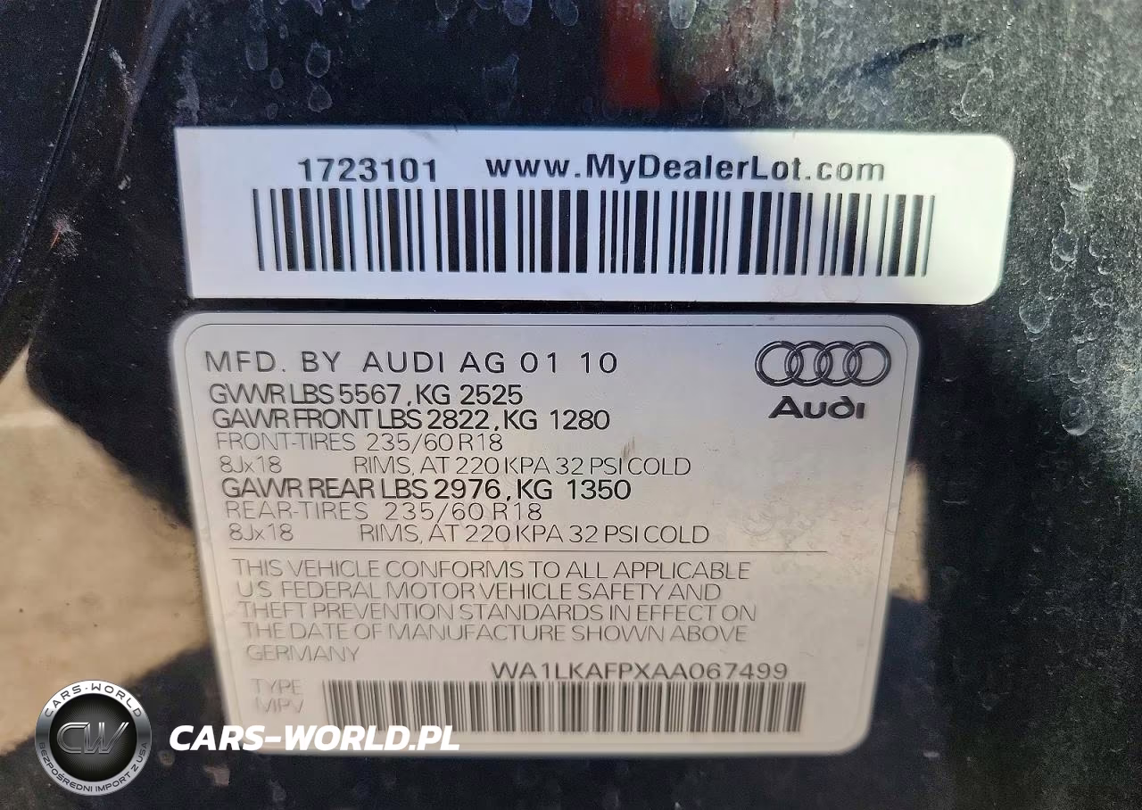 2010 Audi Q5 3.2 Premium VIN:WA1LKAFPXAA067499 - 12