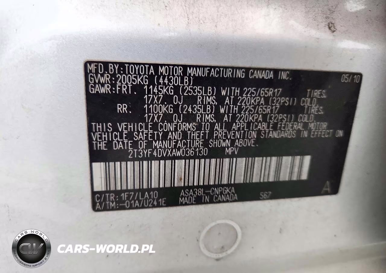2010 Toyota Rav4 Limited VIN:2T3YF4DVXAW036130 - 12