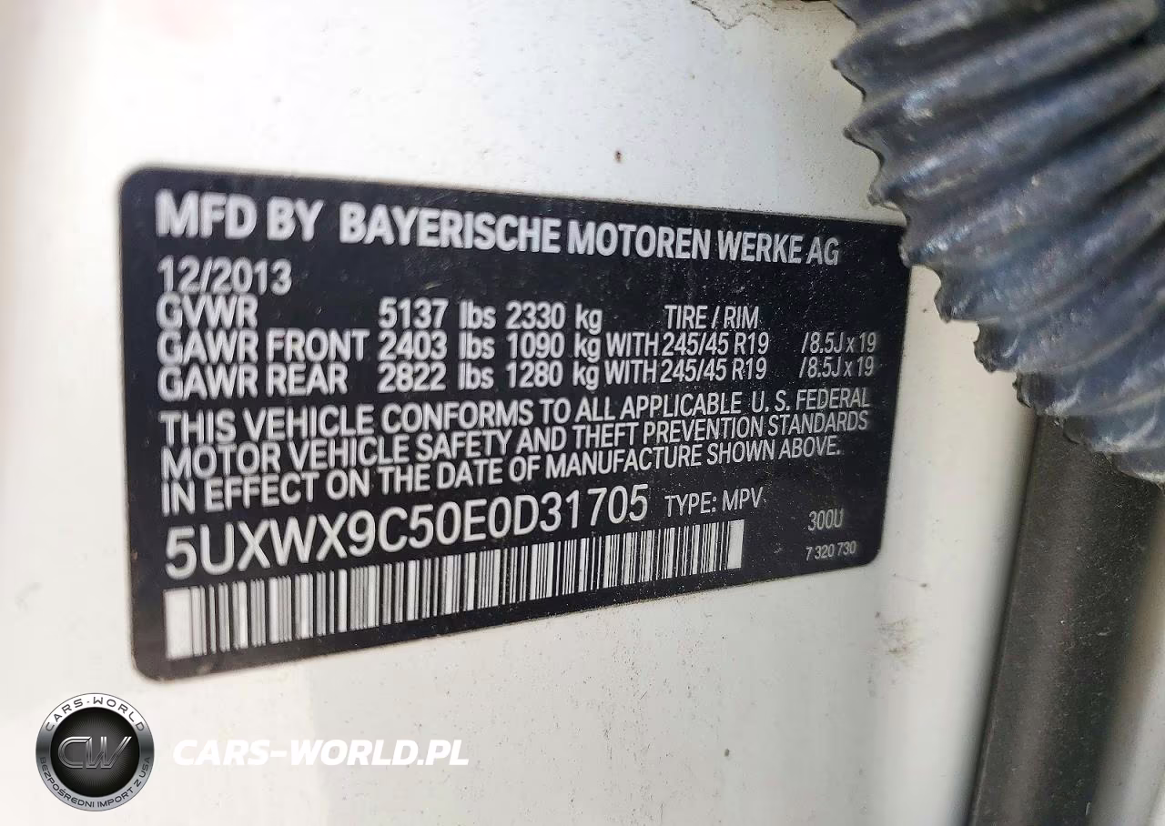 2014 BMW X3 xDrive28I VIN:5UXWX9C50E0D31705 - 14