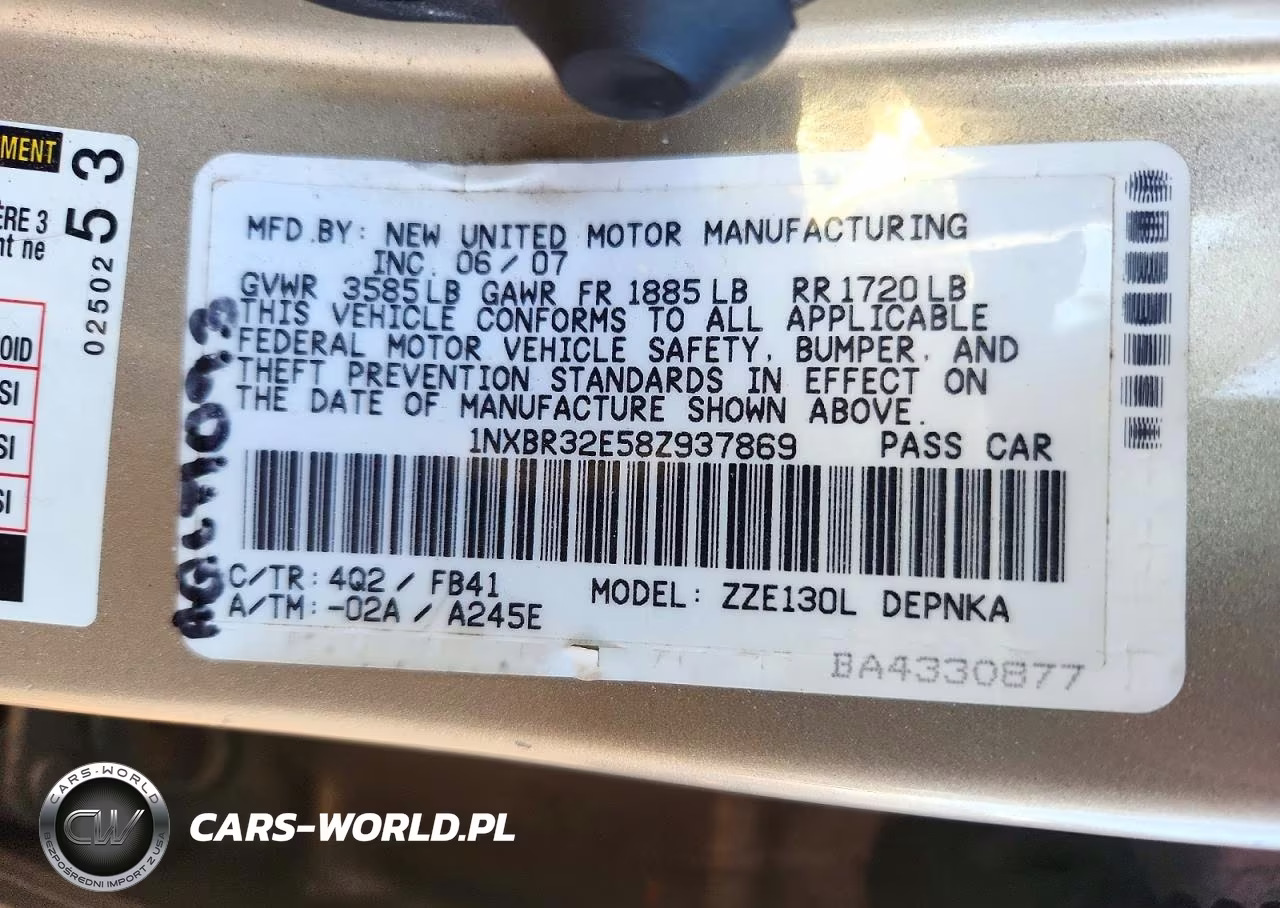2008 Toyota Corolla Le VIN:1NXBR32E58Z937869 - 12