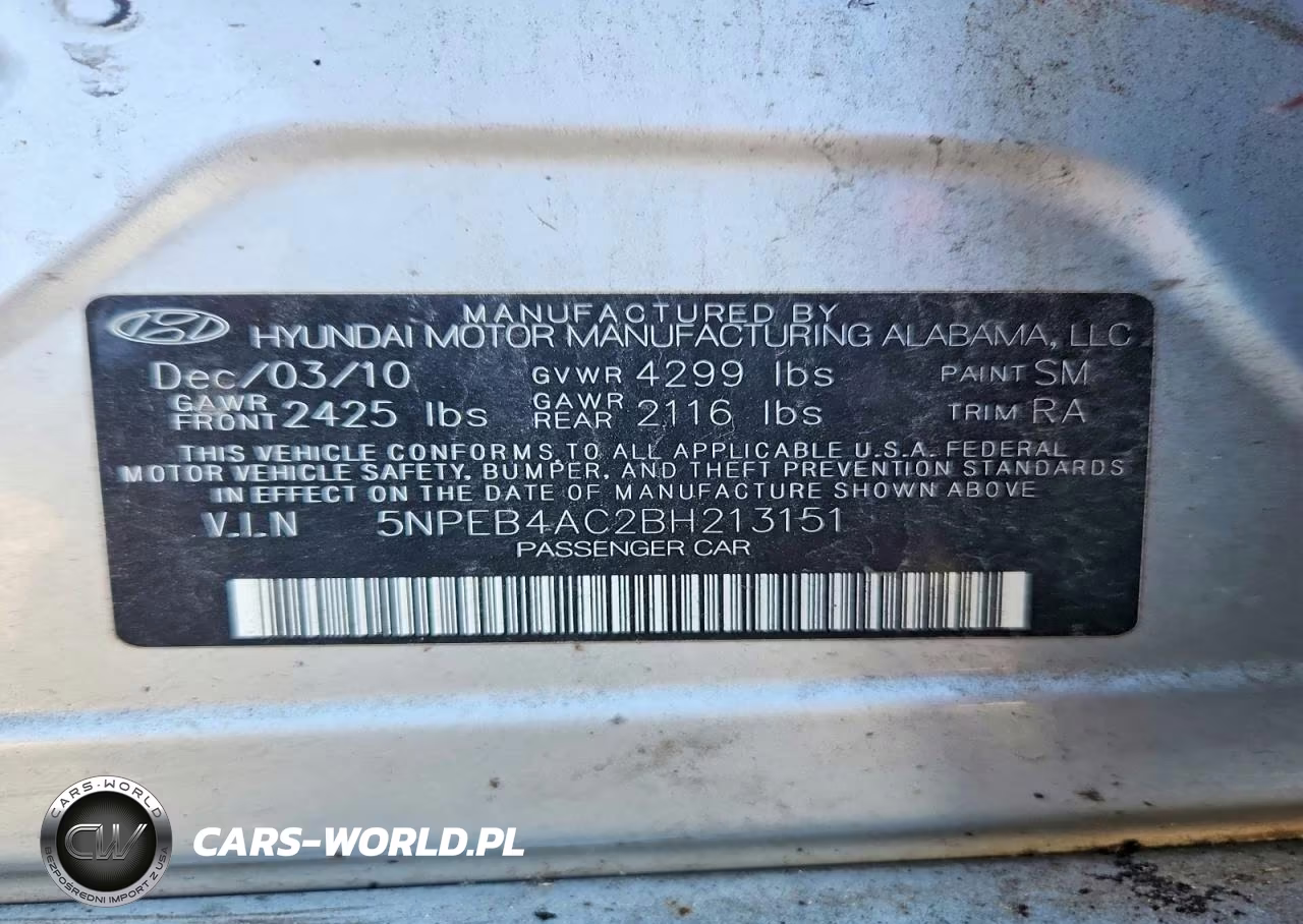2011 Hyundai Sonata Gls VIN:5NPEB4AC2BH213151 - 12