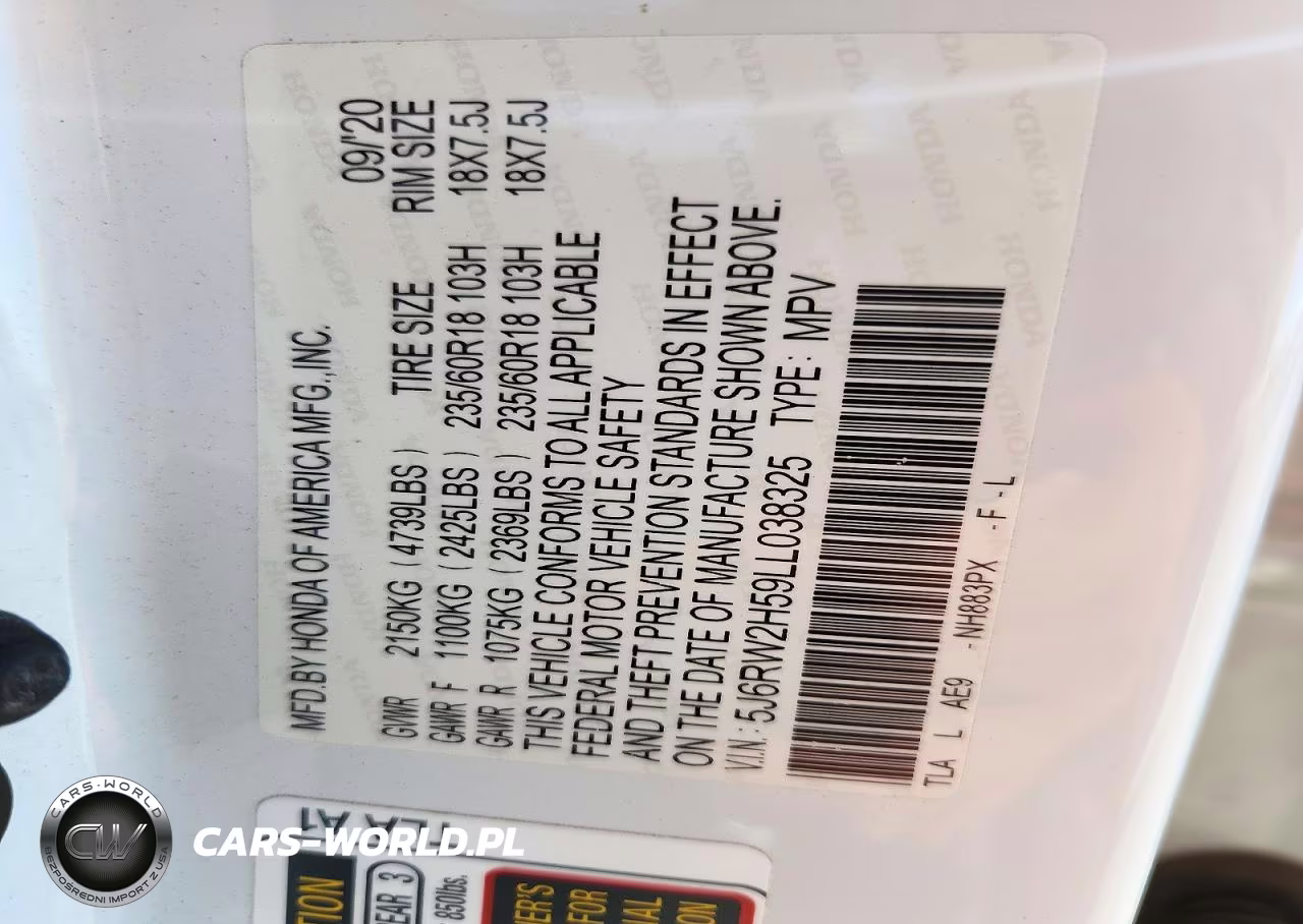 2020 Honda Cr-V Ex VIN:5J6RW2H59LL038325 - 13