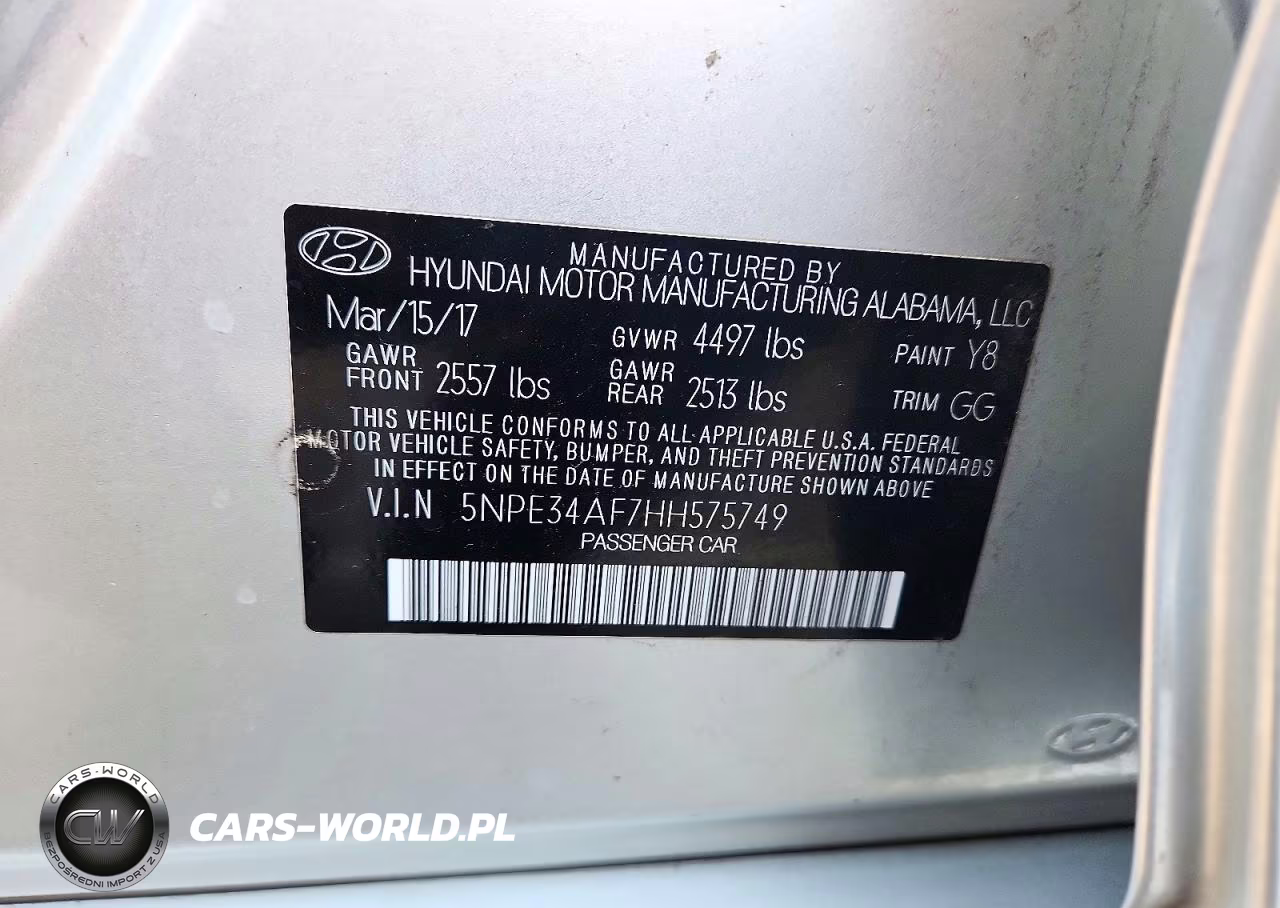 2017 Hyundai Sonata Sport VIN:5NPE34AF7HH575749 - 12