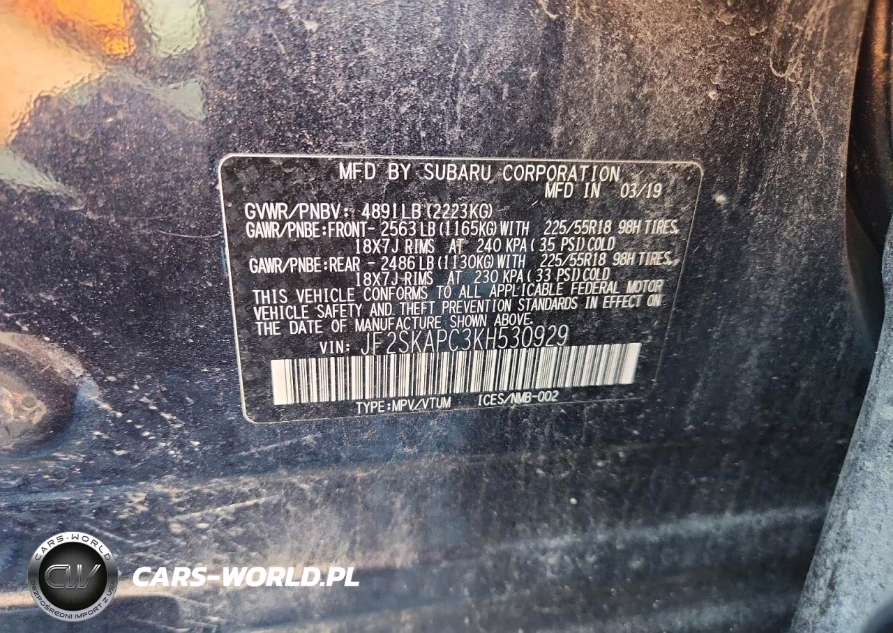2019 Subaru Forester Sport VIN:JF2SKAPC3KH530929 - 13