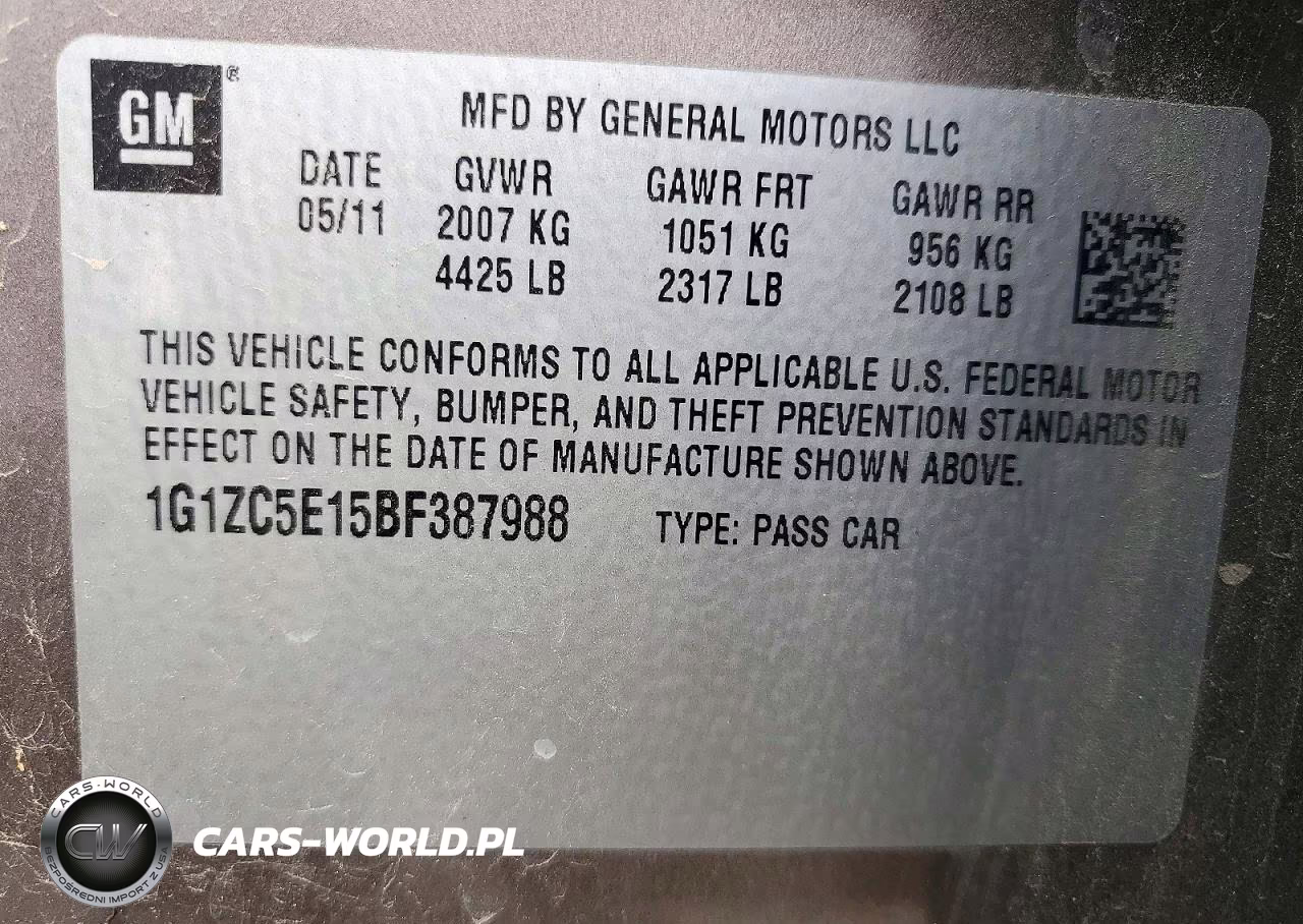 2011 Chevrolet Malibu 1Lt VIN:1G1ZC5E15BF387988 - 12