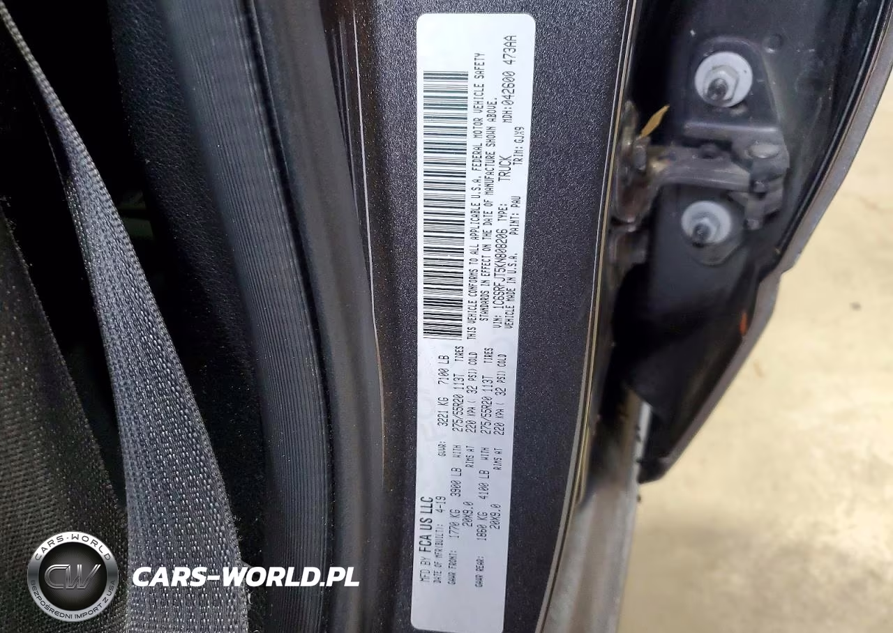 2019 Ram 1500 Laramie VIN:1C6SRFJT5KN808206 - 12