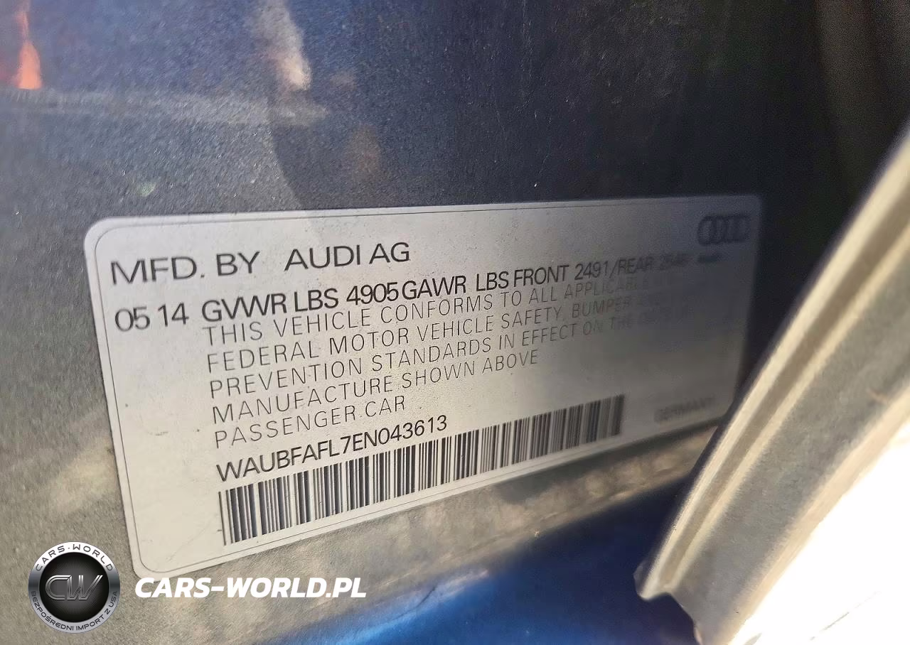 2014 Audi A4 Premium VIN:WAUBFAFL7EN043613 - 13