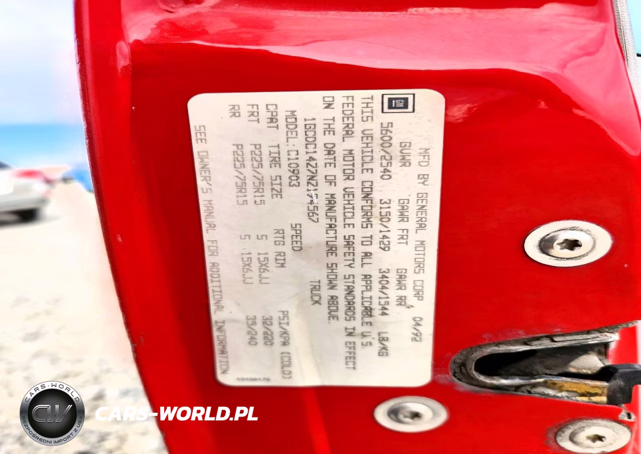 1992 Chevrolet Gmt-400 C1500 VIN:1GCDC14Z7NZ194567 - 12