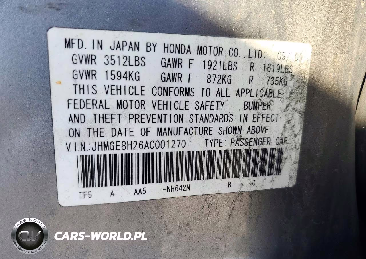 2010 Honda Fit VIN:JHMGE8H26AC001270 - 12
