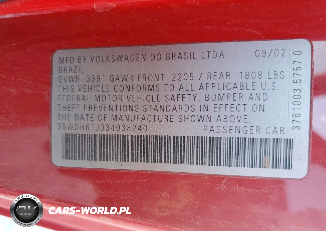2003 Volkswagen Gti Vr6 VIN:9BWDH61J034038240 - 12