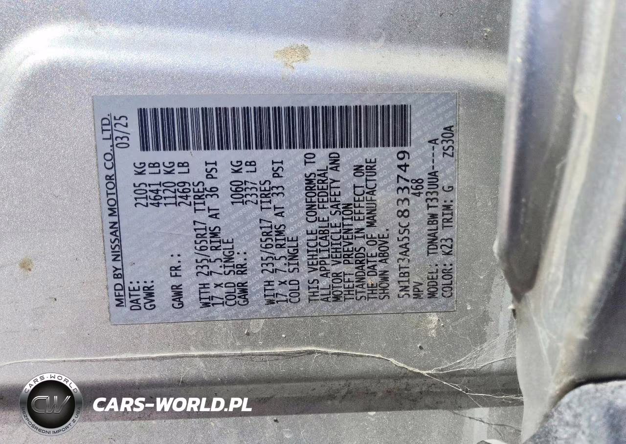 2025 Nissan Rogue S VIN:5N1BT3AA5SC833749 - 14