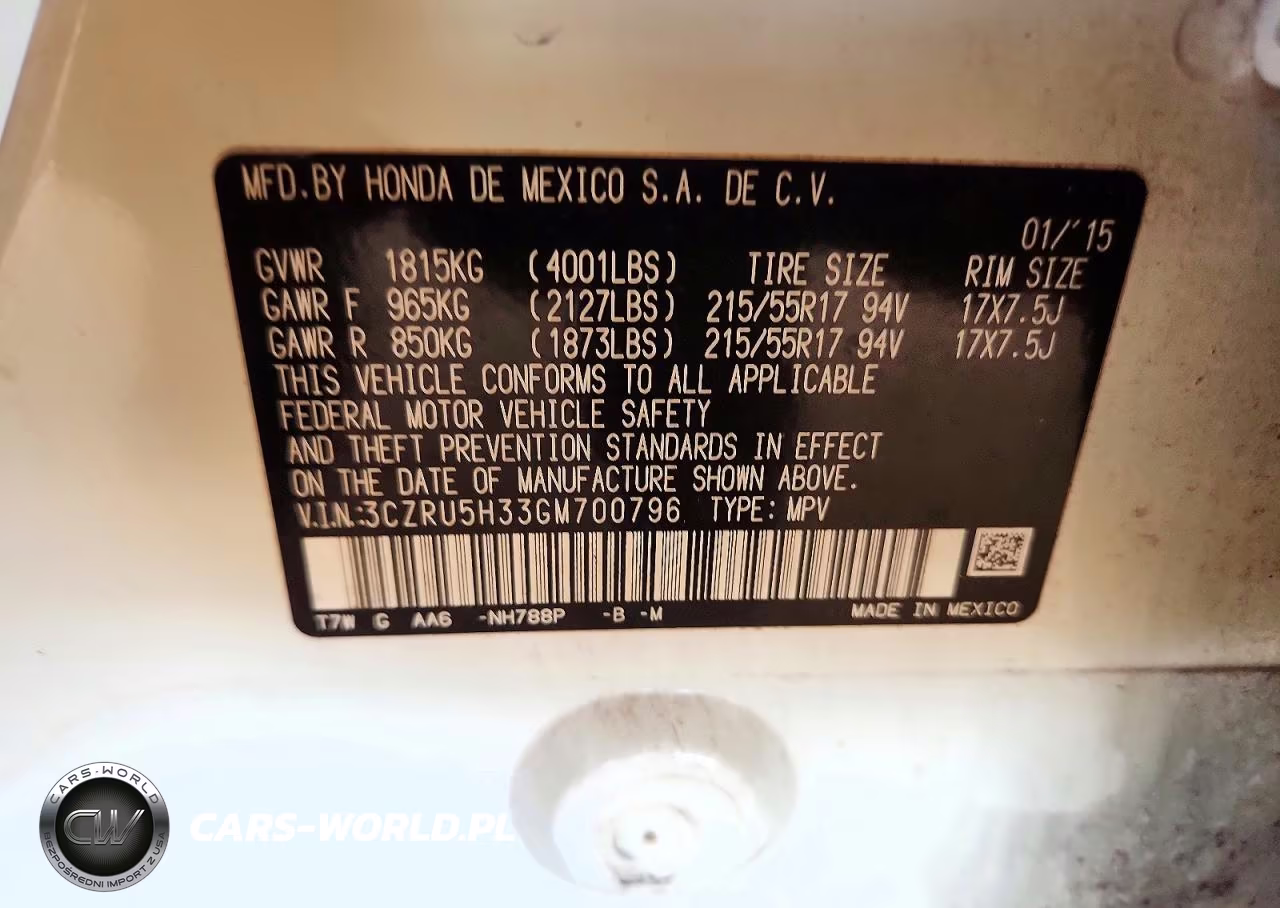 2016 Honda Hr-V Lx VIN:3CZRU5H33GM700796 - 13