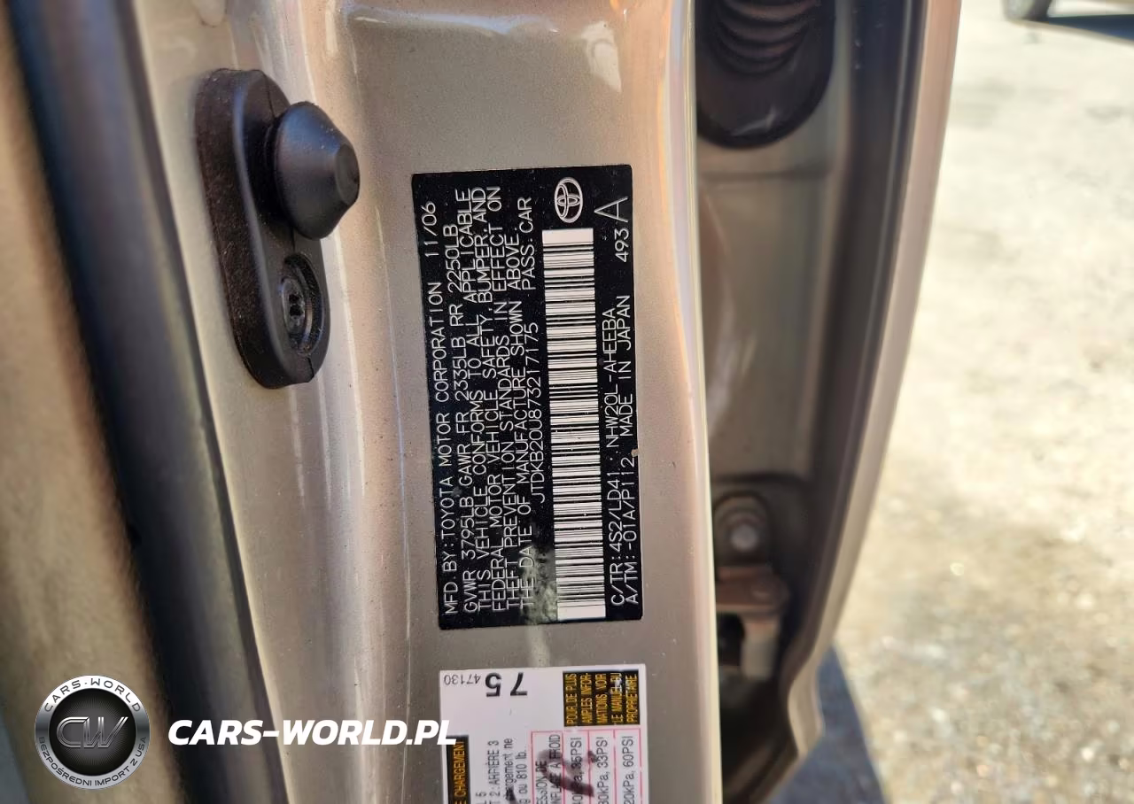 2007 Toyota Prius Base VIN:JTDKB20U873217175 - 12