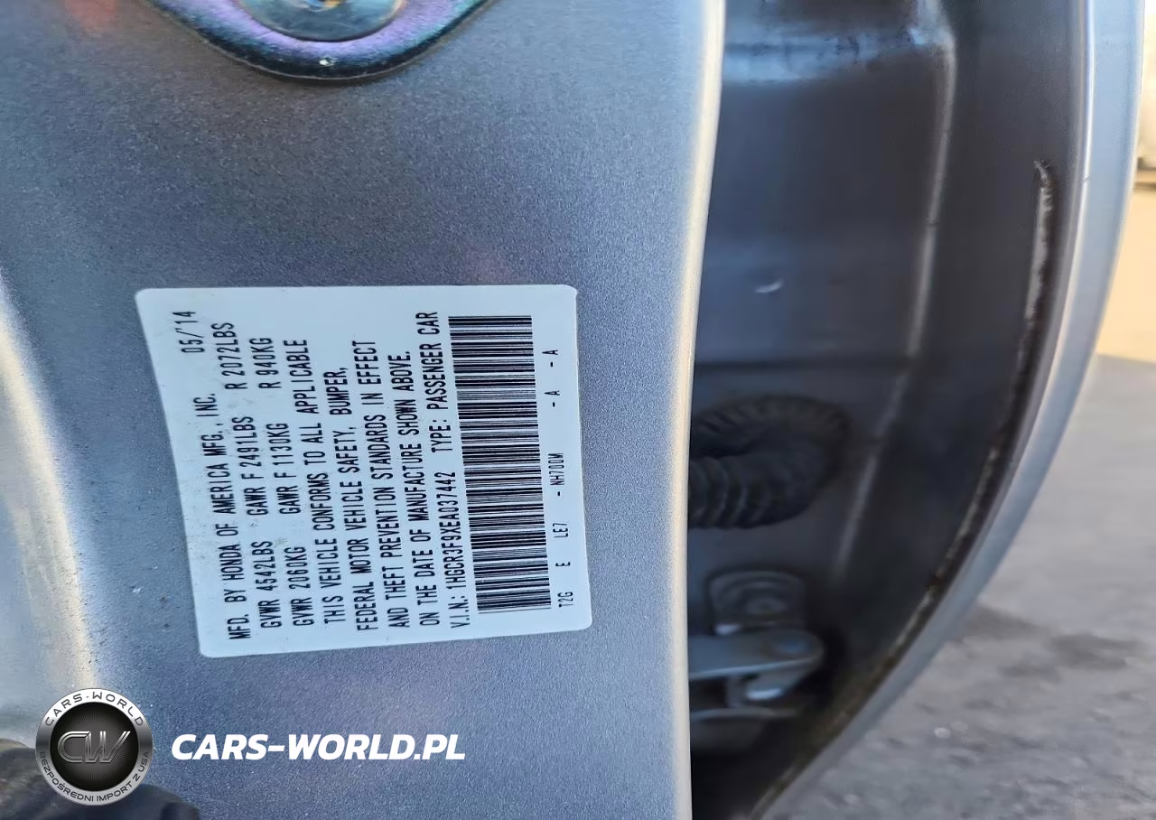 2014 Honda Accord Touring VIN:1HGCR3F9XEA037442 - 12