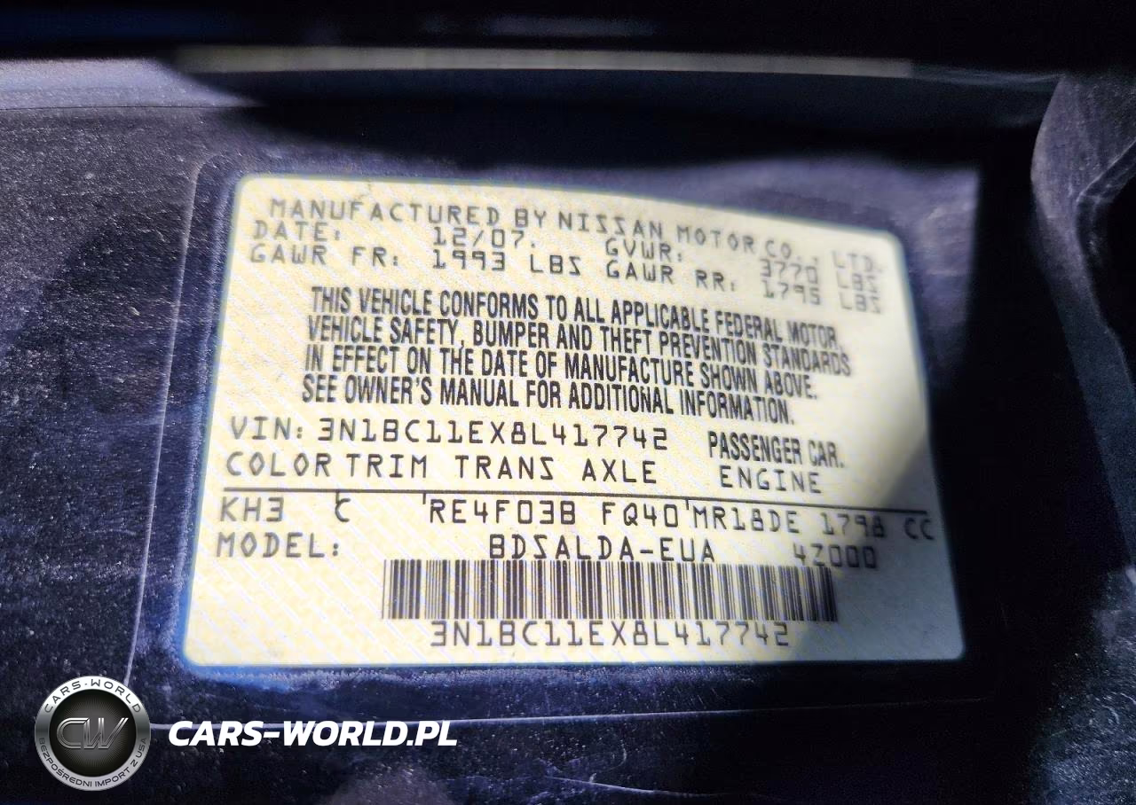 2008 Nissan Versa 1.8 S VIN:3N1BC11EX8L417742 - 13