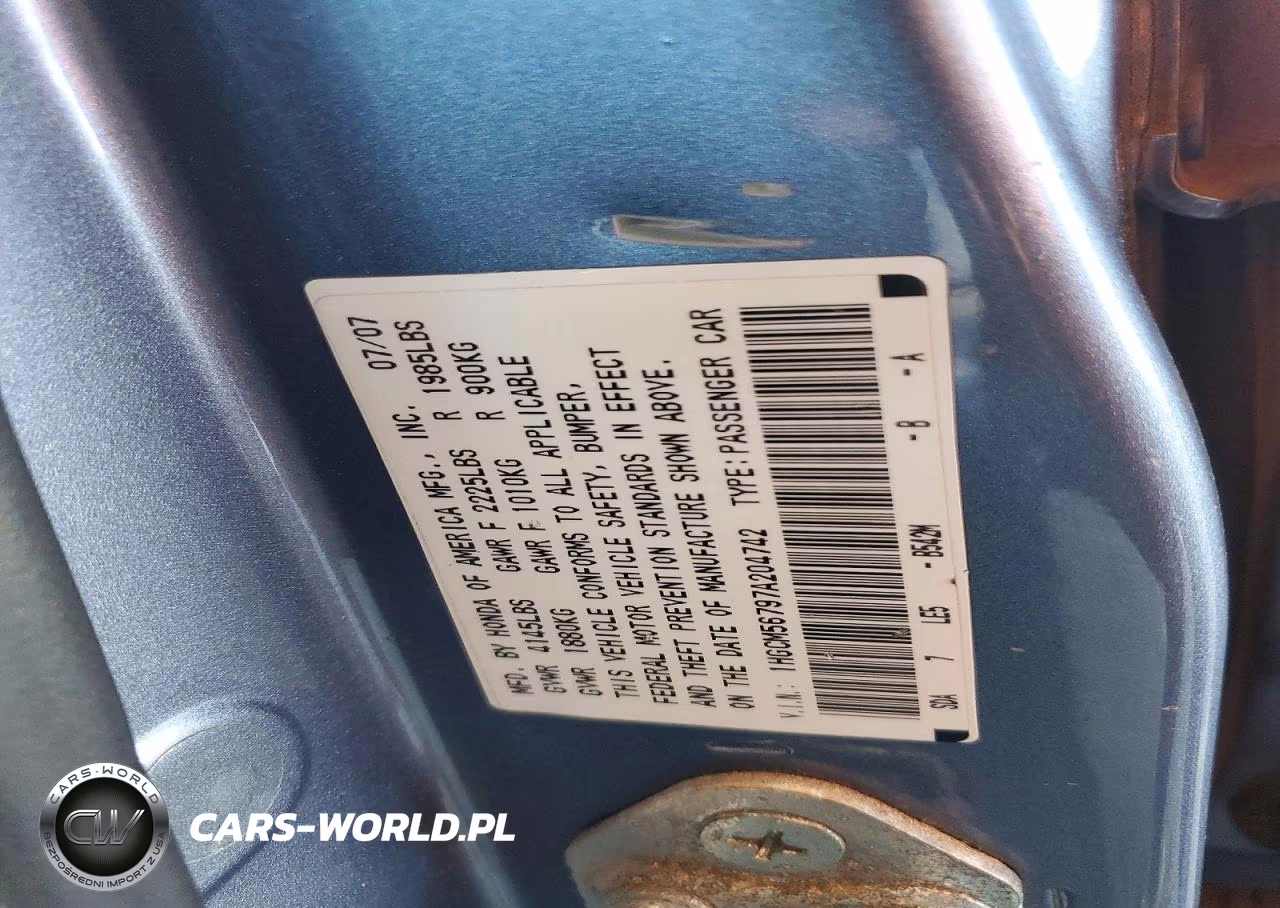 2007 Honda Accord Ex VIN:1HGCM56797A204742 - 13