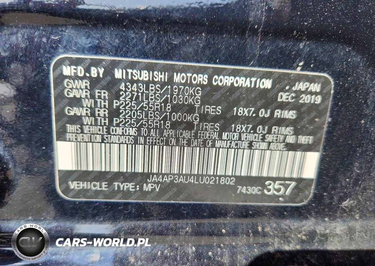 2020 Mitsubishi Outlander Sport Es VIN:JA4AP3AU4LU021802 - 13