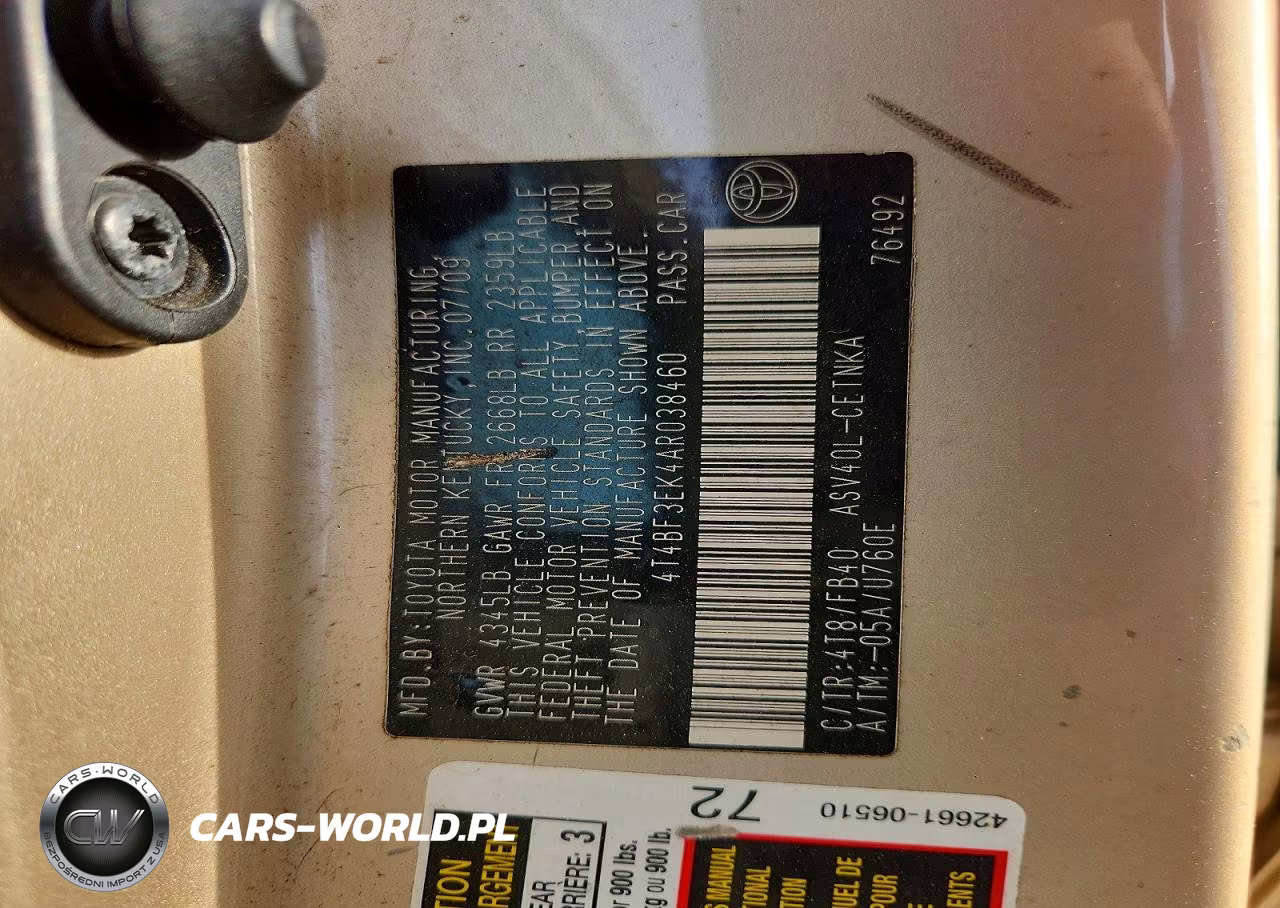 2010 Toyota Camry Le VIN:4T4BF3EK4AR038460 - 12