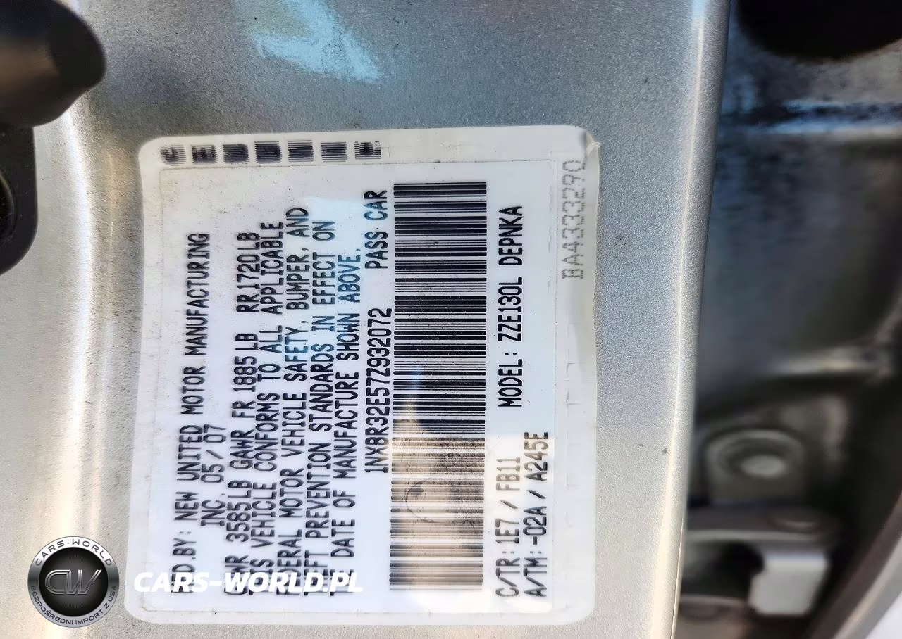 2007 Toyota Corolla Le VIN:1NXBR32E57Z932072 - 13