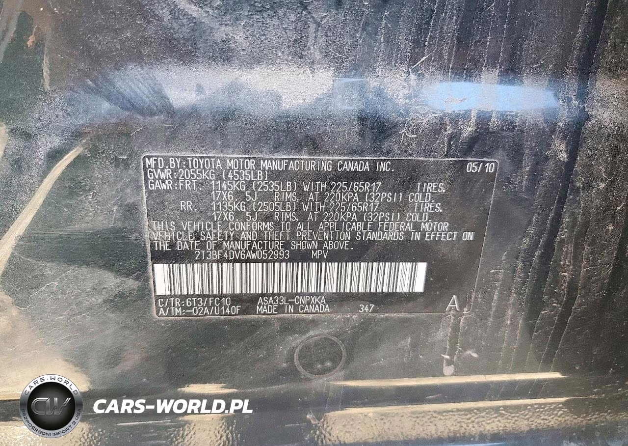 2010 Toyota Rav4 Base VIN:2T3BF4DV6AW052993 - 14