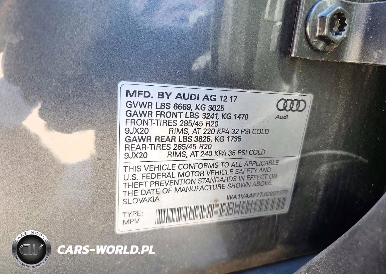 2018 Audi Q7 Prestige VIN:WA1VAAF77JD027777 - 13