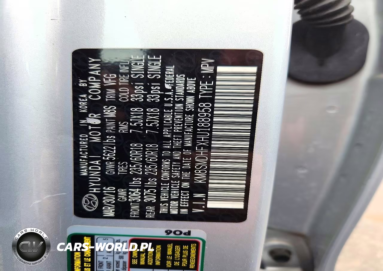 2017 Hyundai Santa Fe Se VIN:KM8SMDHFXHU188958 - 13