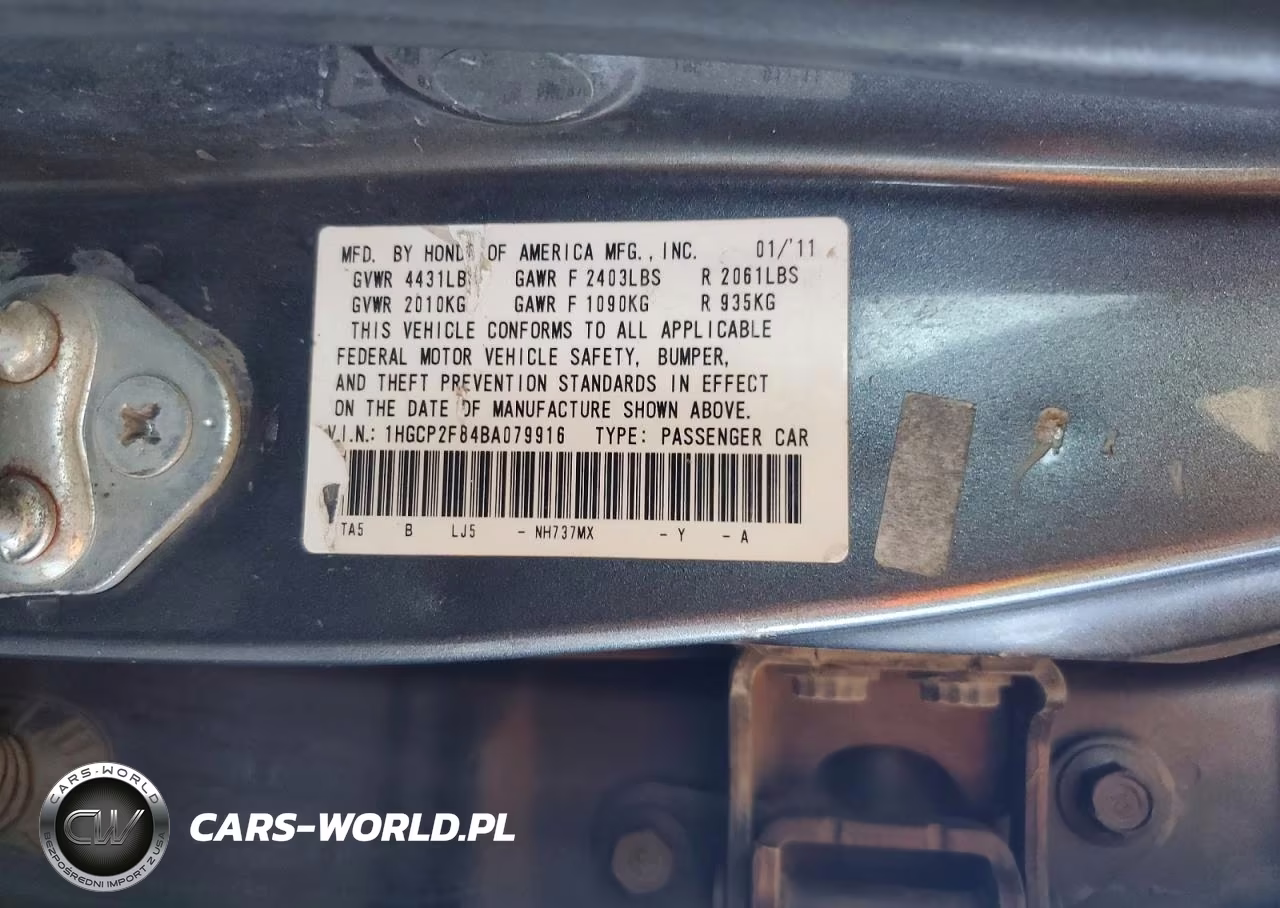 2011 Honda Accord Exl VIN:1HGCP2F84BA079916 - 13