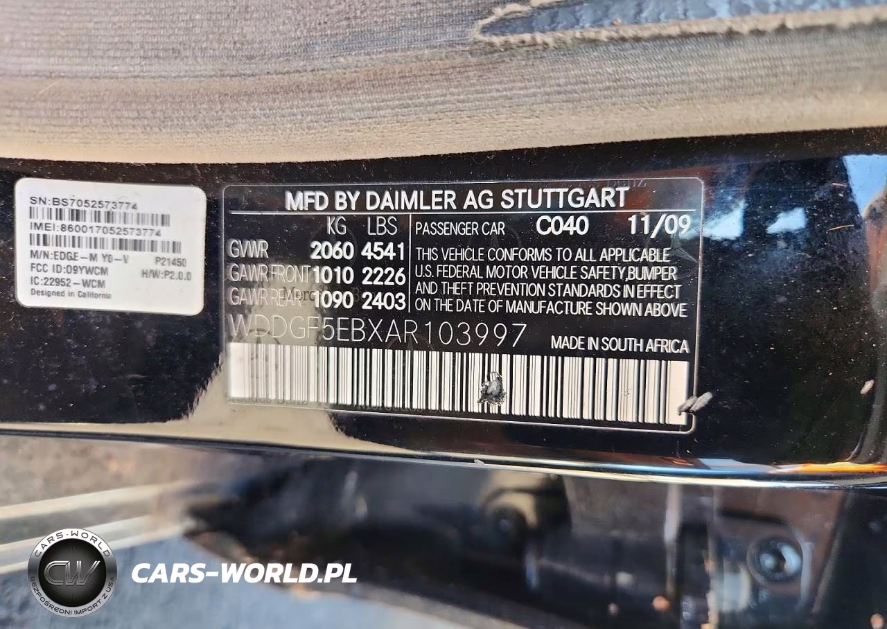 2010 Mercedes-Benz C 300 VIN:WDDGF5EBXAR103997 - 12