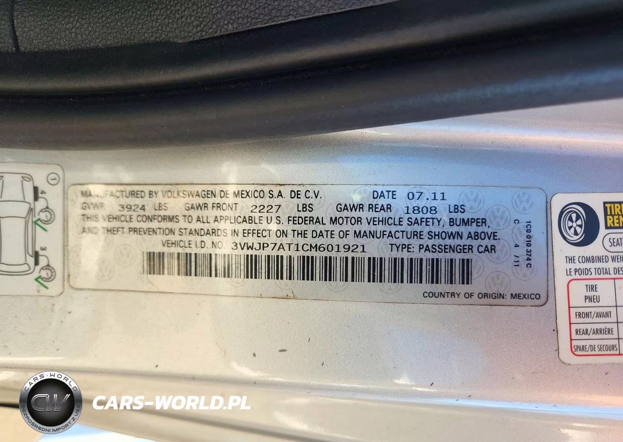 2012 Volkswagen Beetle VIN:3VWJP7AT1CM601921 - 12