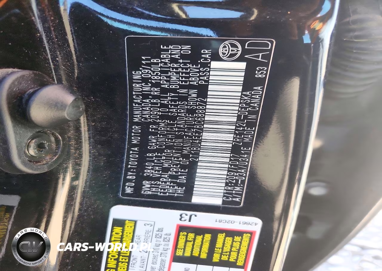 2011 Toyota Corolla S VIN:2T1BU4EE7BC688872 - 12