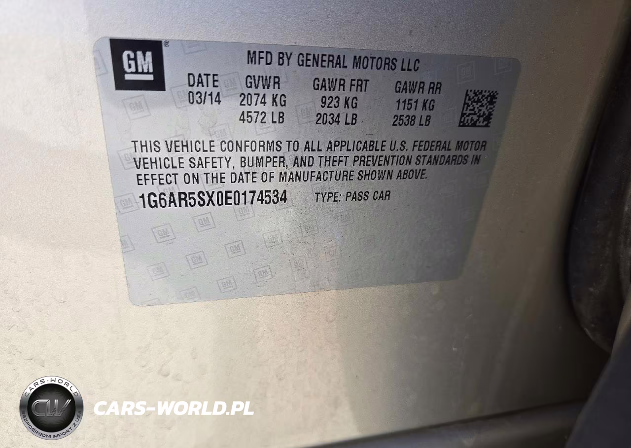 2014 Cadillac Cts Luxury Collection VIN:1G6AR5SX0E0174534 - 12