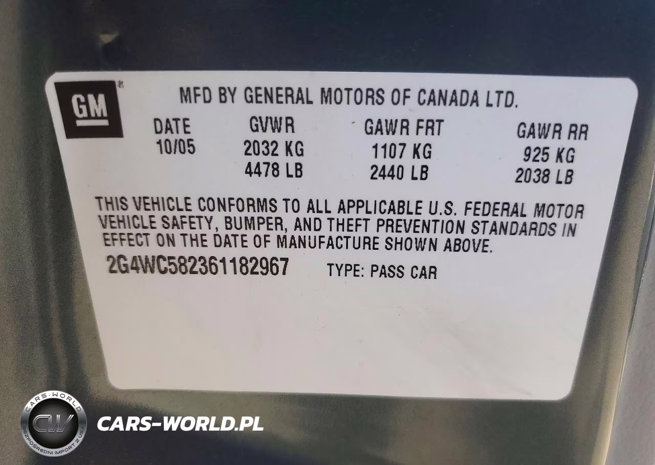 2006 Buick Lacrosse Cx VIN:2G4WC582361182967 - 12