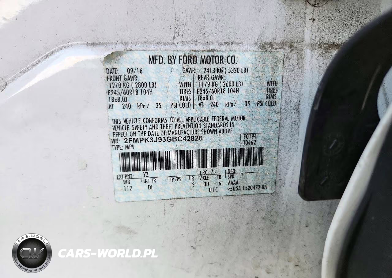 2016 Ford Edge Sel VIN:2FMPK3J93GBC42826 - 14