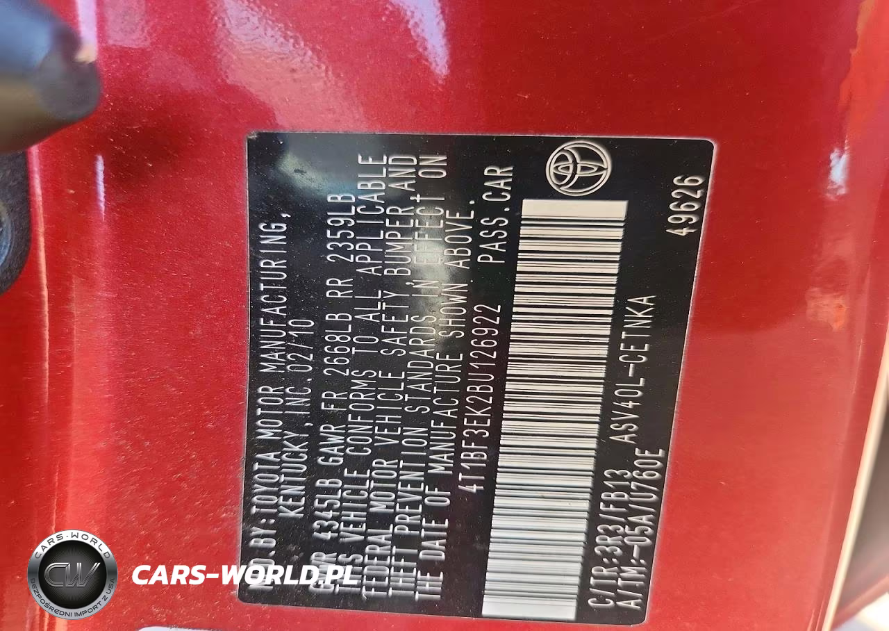2011 Toyota Camry Le VIN:4T1BF3EK2BU126922 - 12