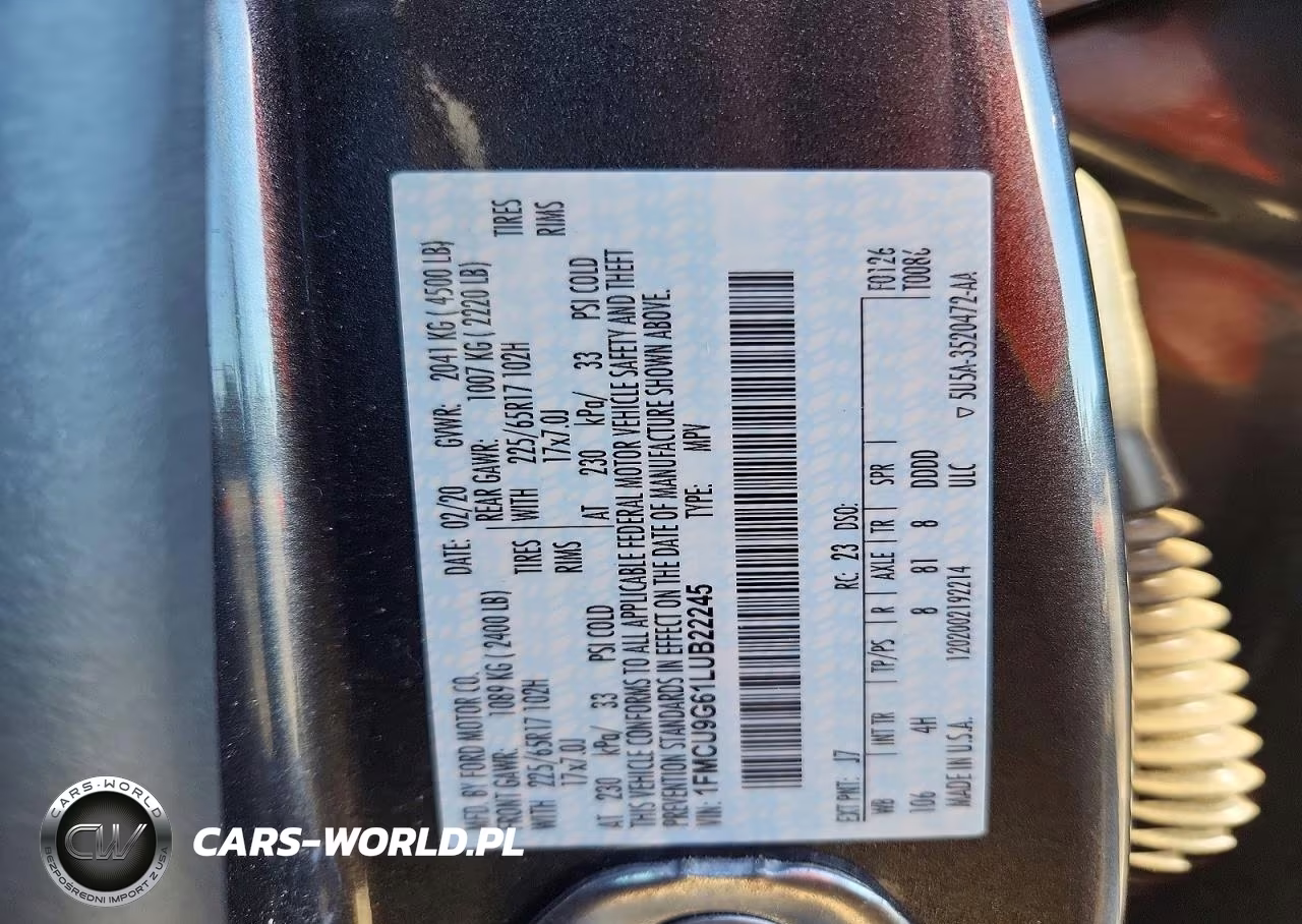 2020 Ford Escape Se VIN:1FMCU9G61LUB22245 - 12