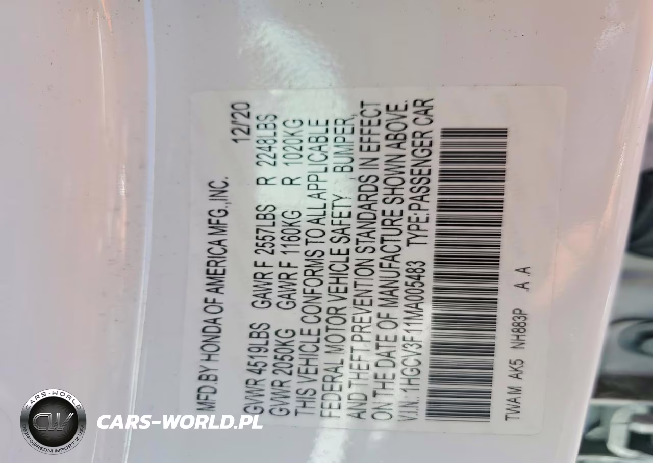 2021 Honda Accord Hybrid VIN:1HGCV3F11MA005483 - 12