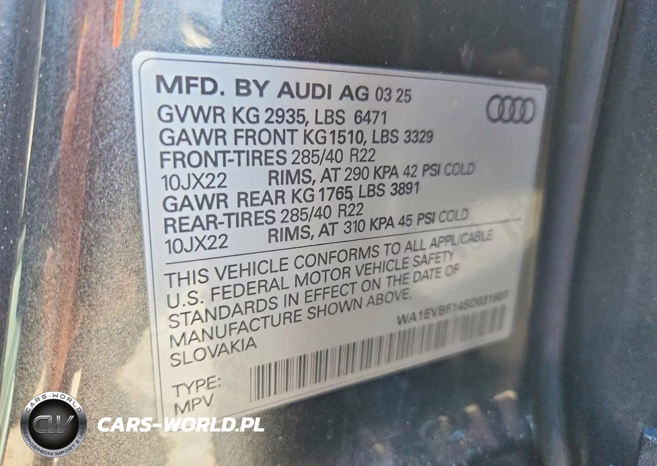 2025 Audi Q8 Premium Plus S-Line VIN:WA1EVBF14SD031907 - 13