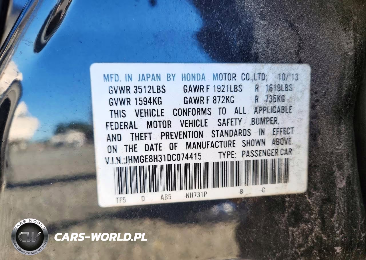 2013 Honda Fit VIN:JHMGE8H31DC074415 - 12
