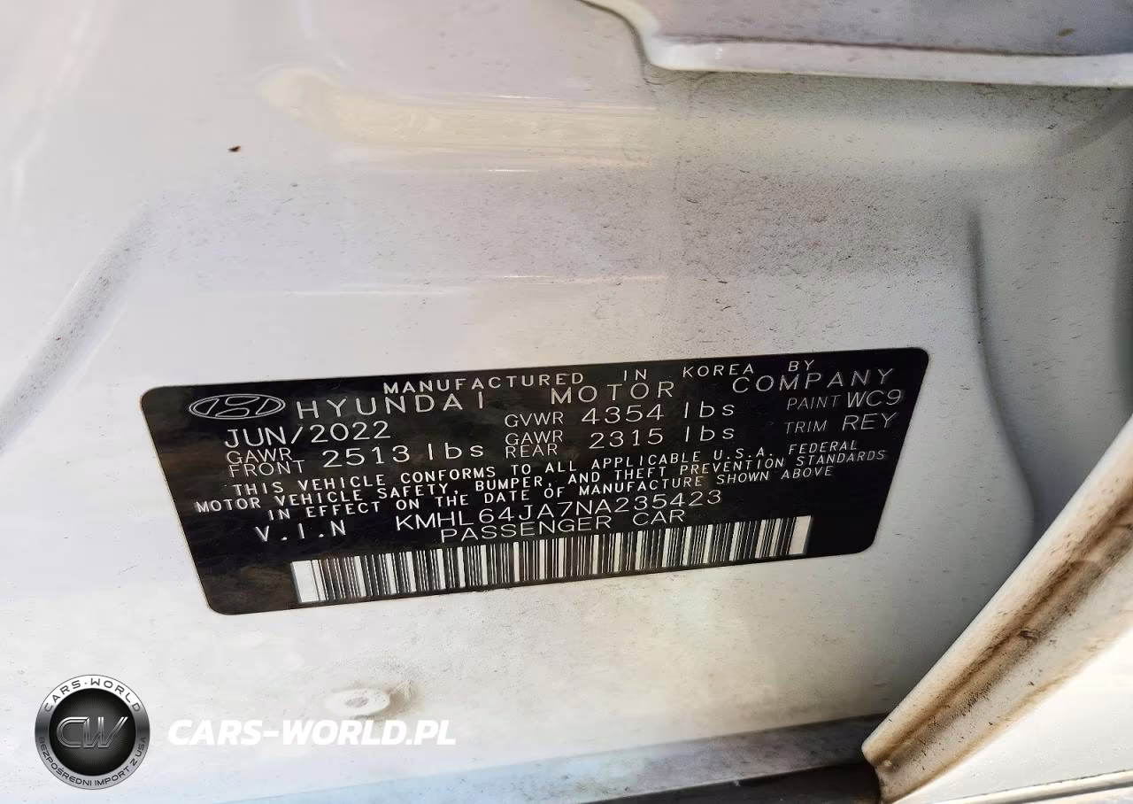 2022 Hyundai Sonata Sel VIN:KMHL64JA7NA235423 - 12
