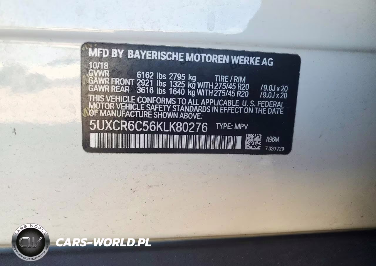 2019 BMW X5 xDrive40I VIN:5UXCR6C56KLK80276 - 13