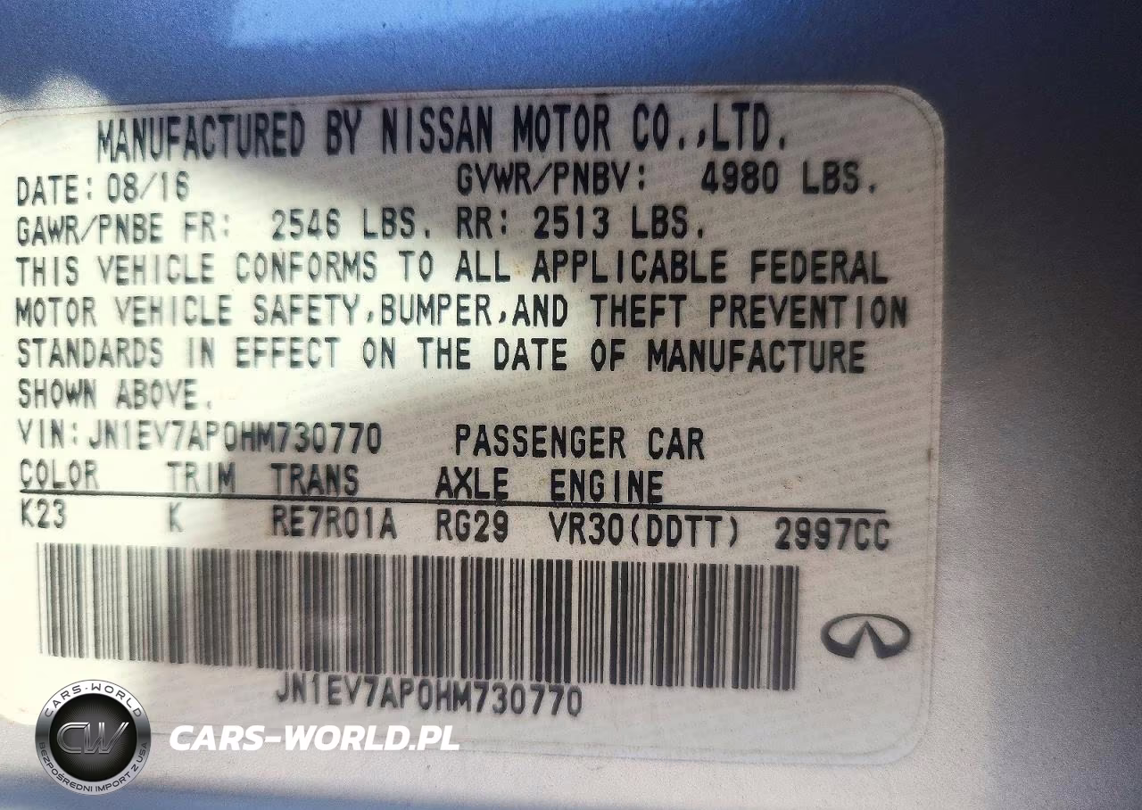 2017 Infiniti Q50 3.0T Premium VIN:JN1EV7AP0HM730770 - 13