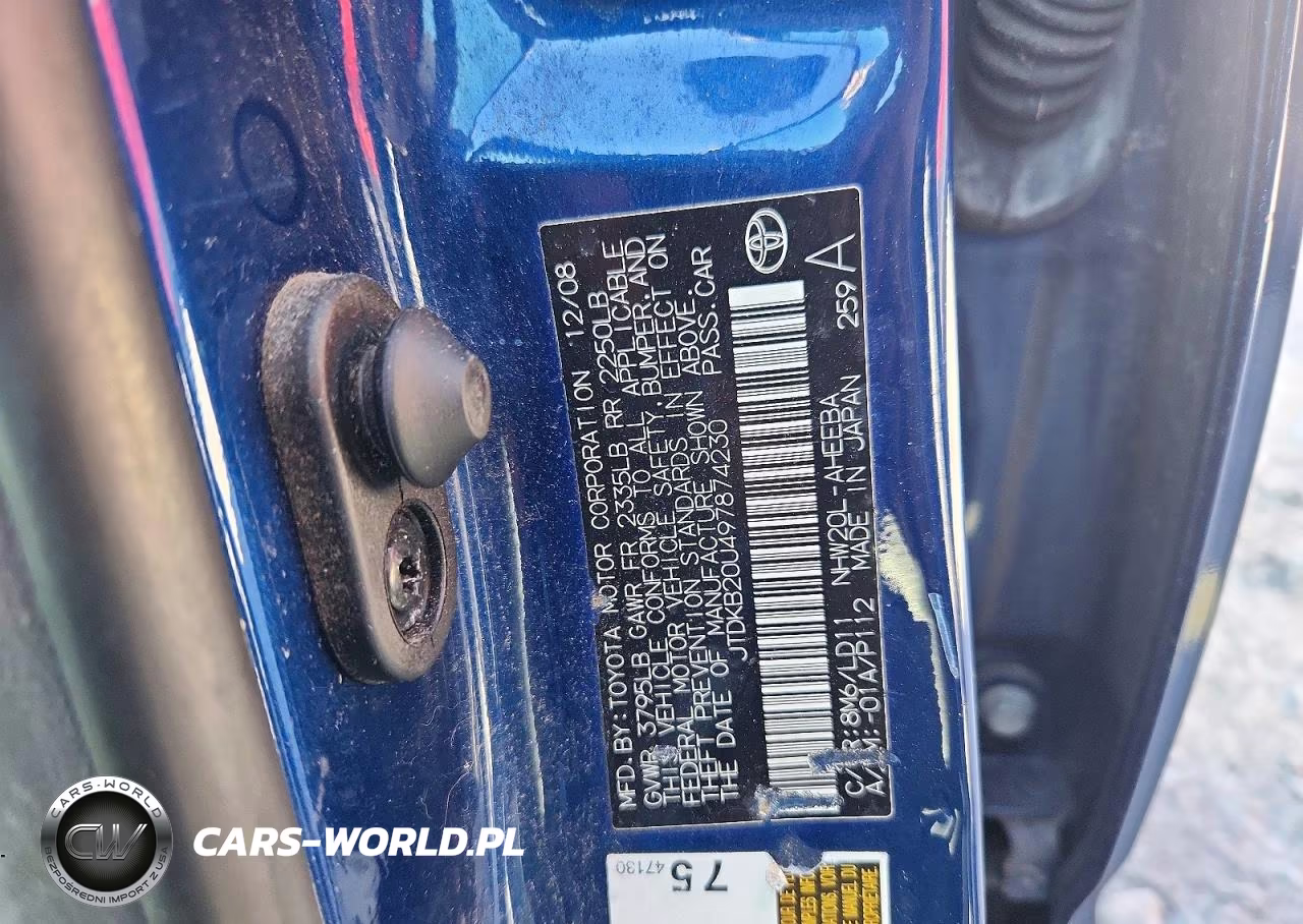 2009 Toyota Prius Base VIN:JTDKB20U497874230 - 12