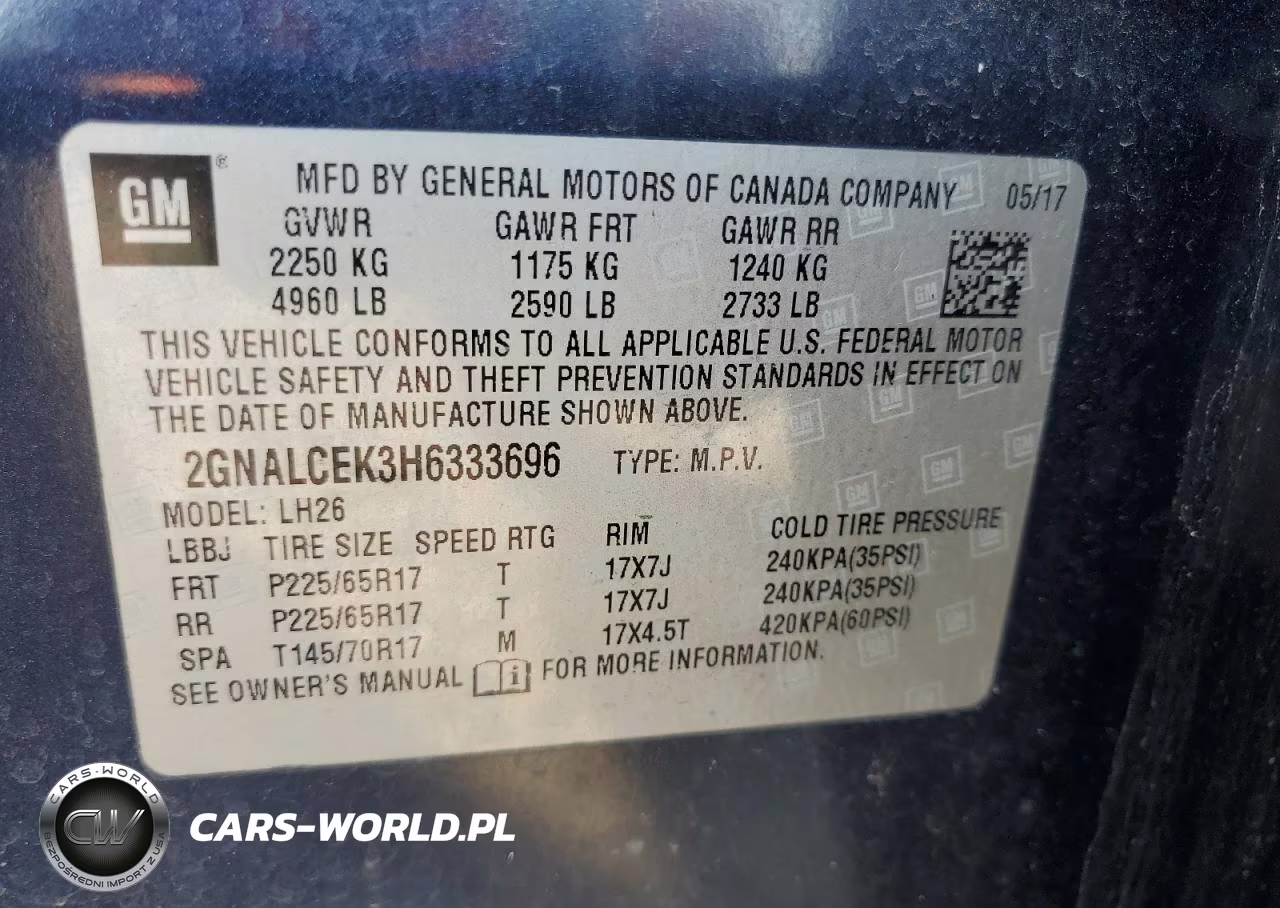2017 Chevrolet Equinox Lt VIN:2GNALCEK3H6333696 - 14