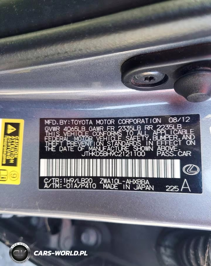2012 Lexus Ct 200 VIN:JTHKD5BH9C2121100 - 12