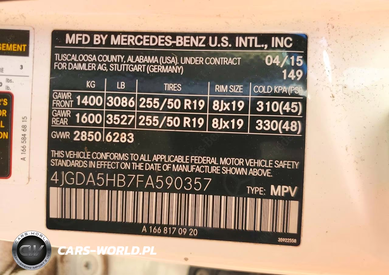 2015 Mercedes-Benz Ml 350 4Matic VIN:4JGDA5HB7FA590357 - 13