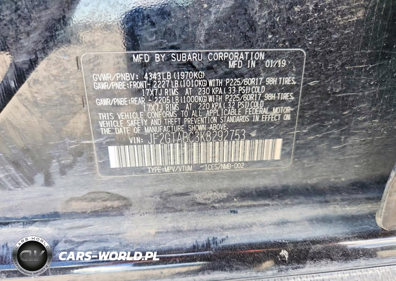 2019 Subaru Crosstrek VIN:JF2GTABC3K8292753 - 12