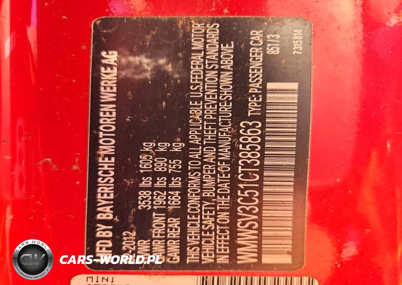 2012 Mini Cooper S VIN:WMWSV3C51CT385863 - 12