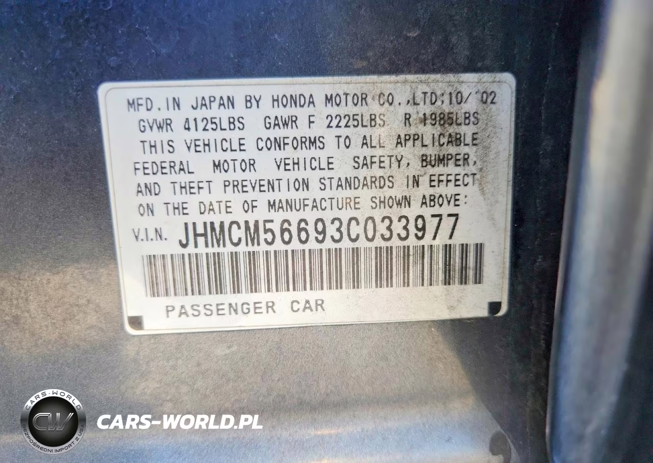 2003 Honda Accord Ex VIN:JHMCM56693C033977 - 12