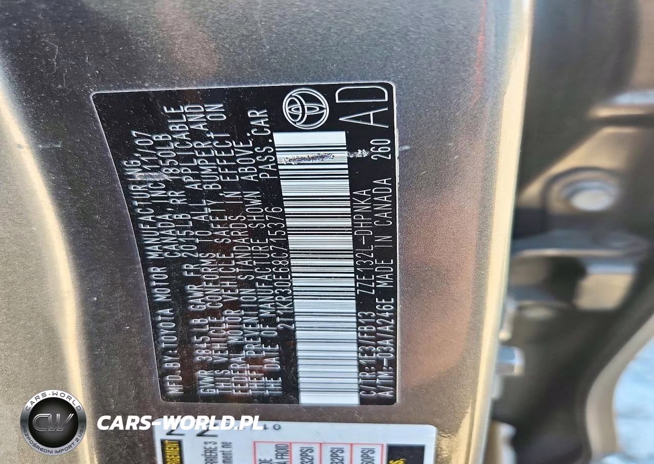 2008 Toyota Matrix Xr VIN:2T1KR30E68C715376 - 12